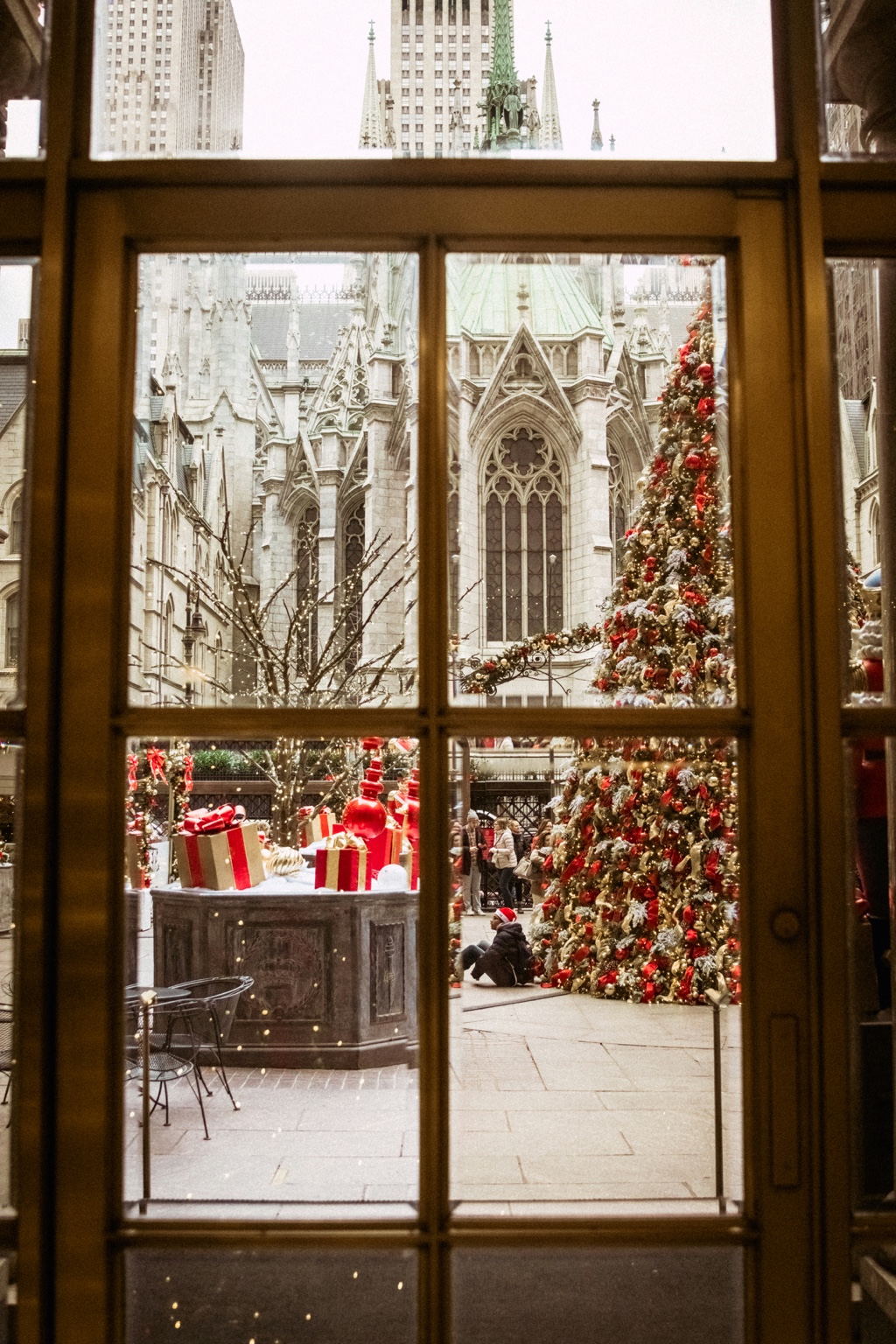 Christmas decorations near St. Patrick’s Cathedral